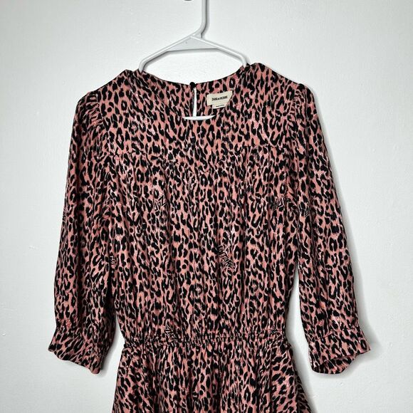 Zadig & Voltaire Pink Rooka Squeleton Mini Dress Size S Designer Runway Animal - Picture 3 of 15